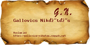 Gallovics Nikétás névjegykártya